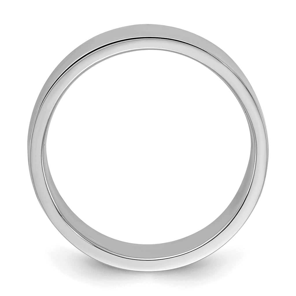 Sterling Silver Rhodium-plated 6mm Flat Size 6 Band