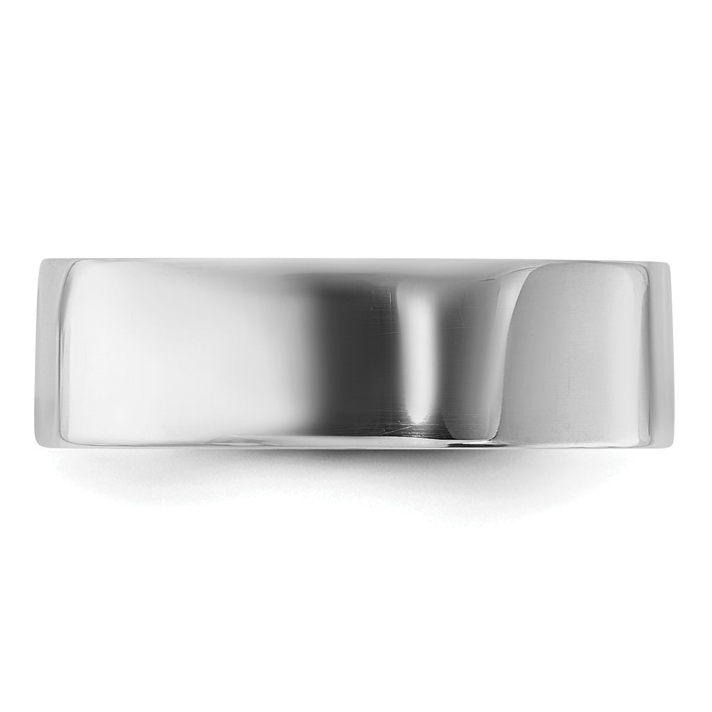 Sterling Silver Rhodium-plated 6mm Flat Size 6 Band