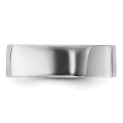 Sterling Silver Rhodium-Plated 6mm Flat Size 9.5 Band