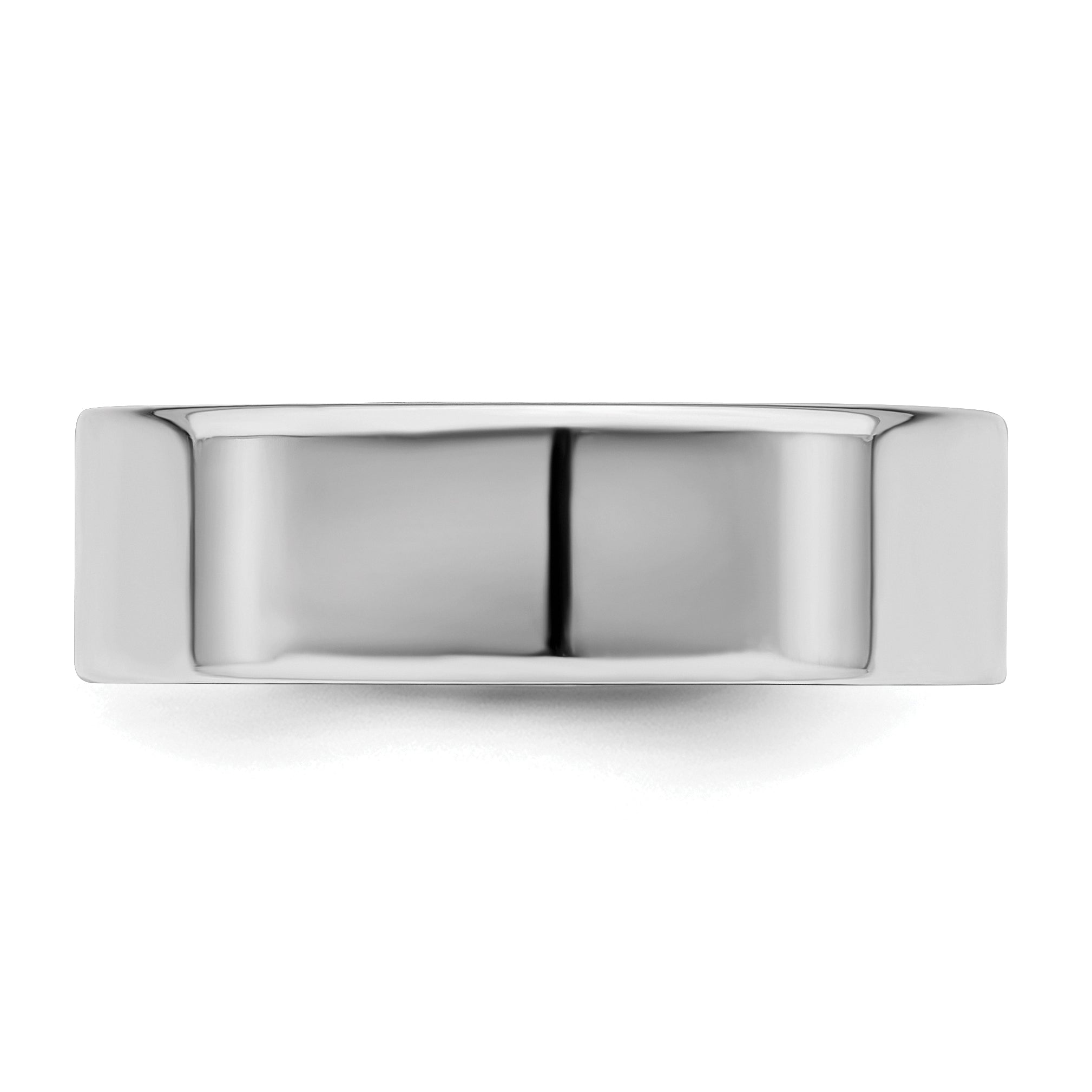 Sterling Silver Rhodium-Plated 6mm Flat Size 9.5 Band