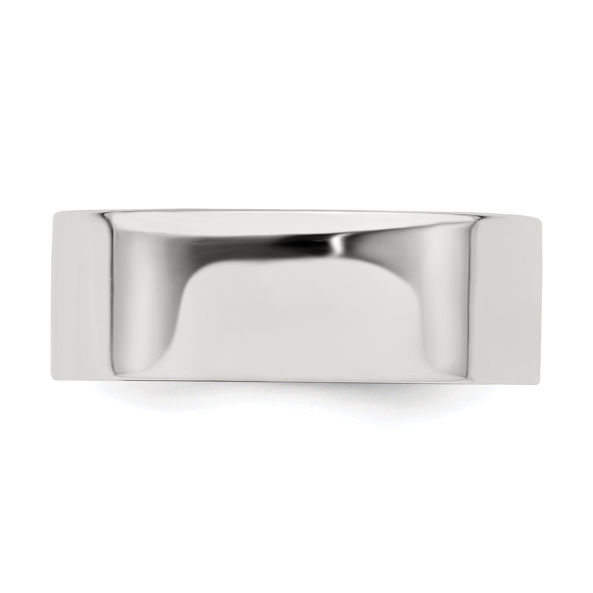 Sterling Silver Flat Wedding Band 7mm