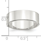 Sterling Silver Flat Wedding Band 7mm