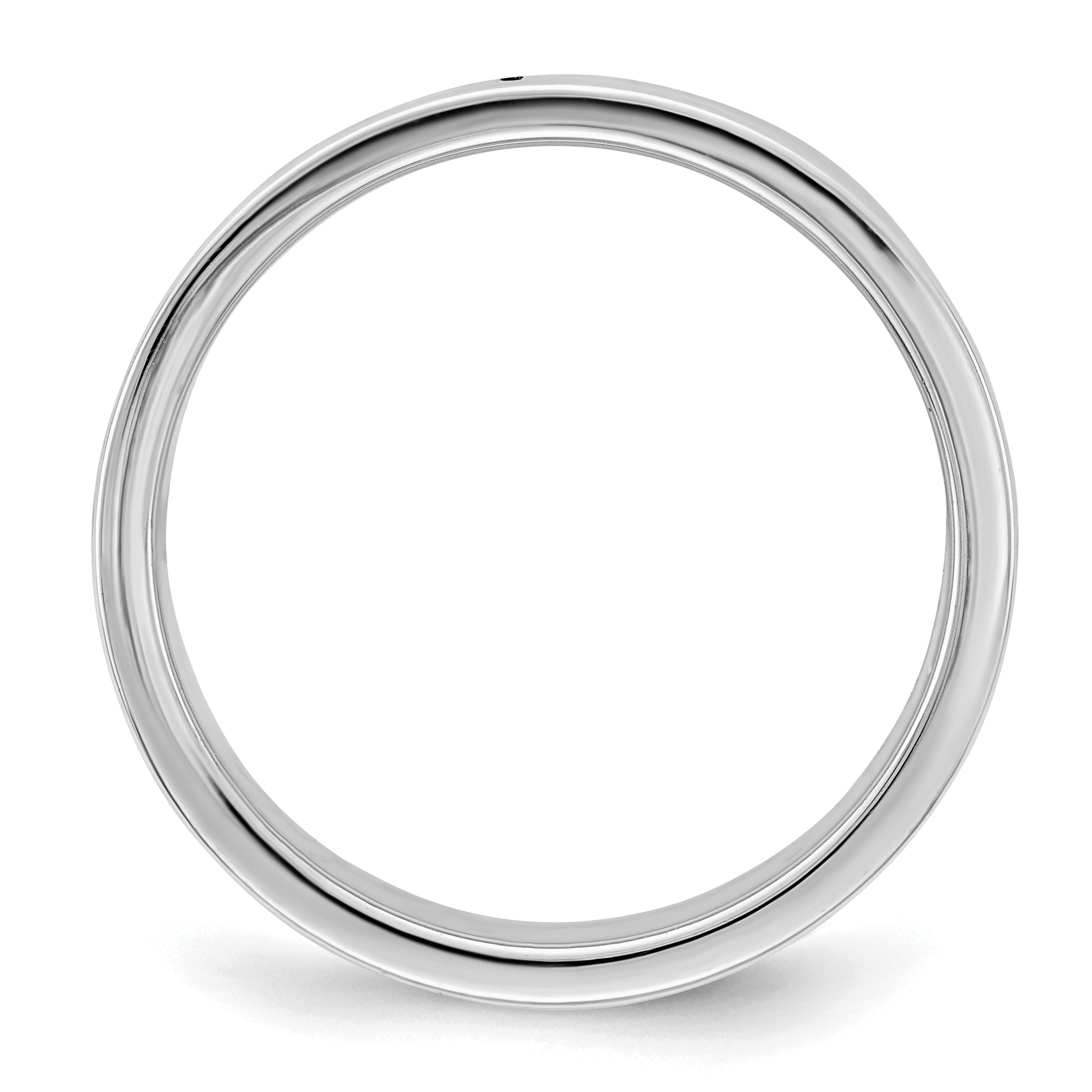 Sterling Silver Rhodium-plated 7mm Flat Size 13.5 Band