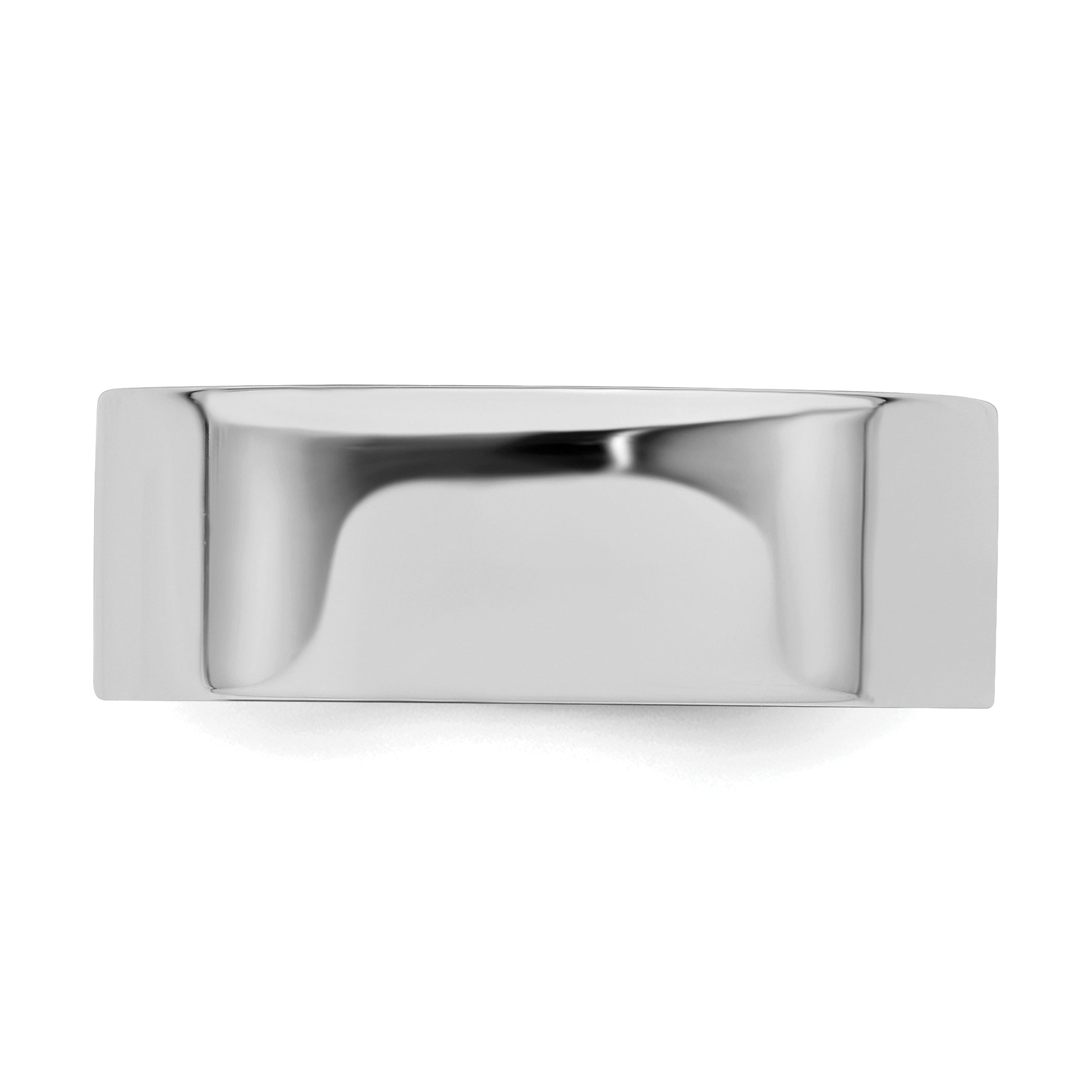 Sterling Silver Rhodium-plated 7mm Flat Size 13.5 Band