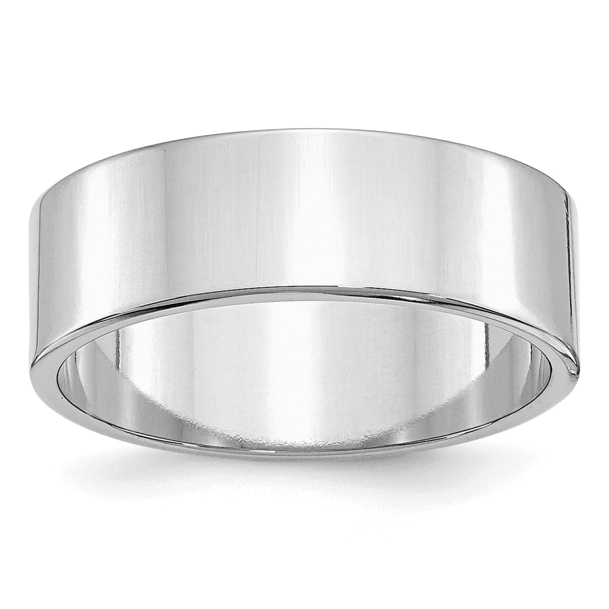 Sterling Silver Rhodium-plated 7mm Flat Size 13.5 Band