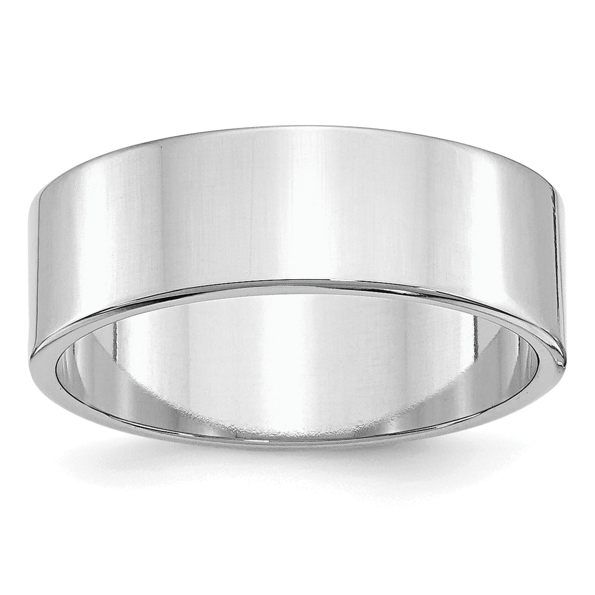 Sterling Silver Rhodium-plated 7mm Flat Size 13.5 Band