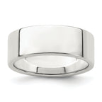 Sterling Silver Flat Wedding Band 7mm