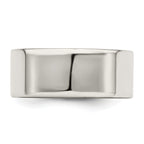 Sterling Silver Flat Wedding Band 8mm