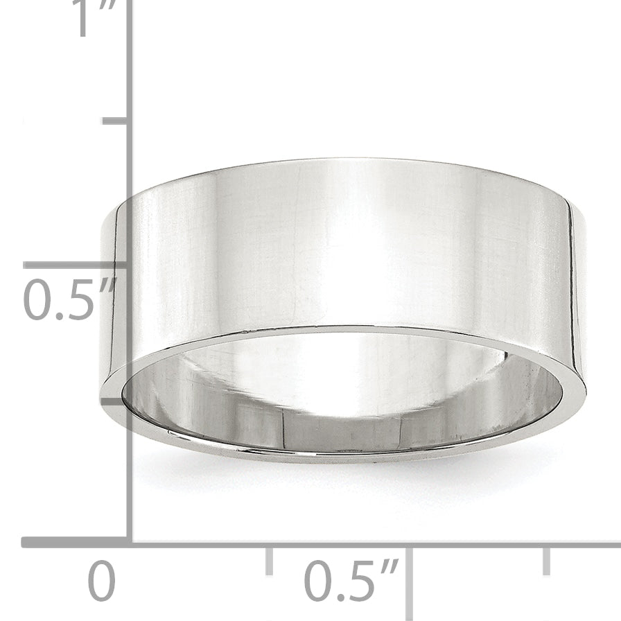 Sterling Silver 8mm Lightweight Flat Size 13.5 Band