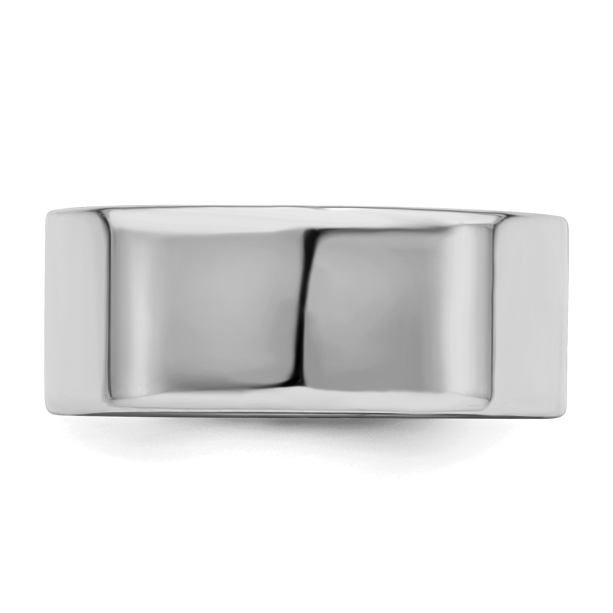 Sterling Silver Rhodium-Plated 8mm Flat Size 9.5 Band