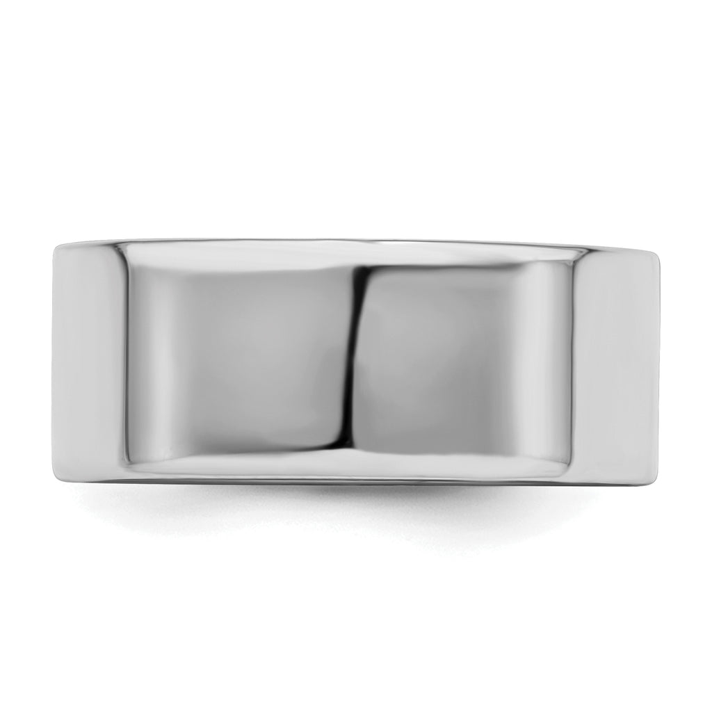 Sterling Silver Rhodium-Plated Flat Wedding Band 8mm