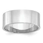 Sterling Silver Rhodium-plated 8mm Flat Size 9 Band