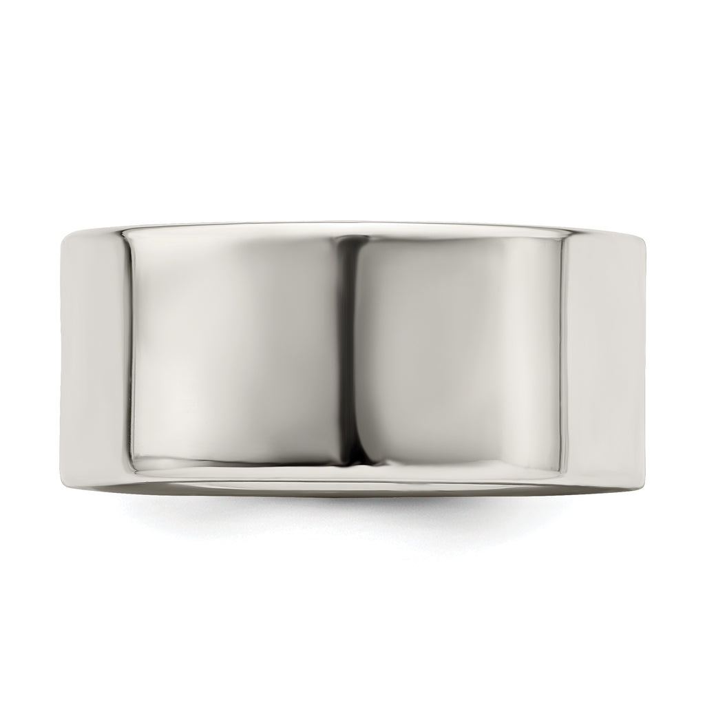 Sterling Silver Flat Wedding Band 9mm