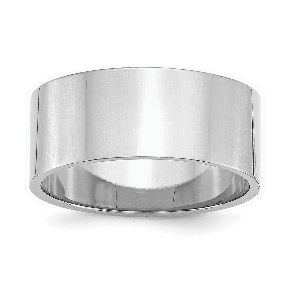 Sterling Silver Rhodium-Plated 9mm Flat Size 9.5 Band