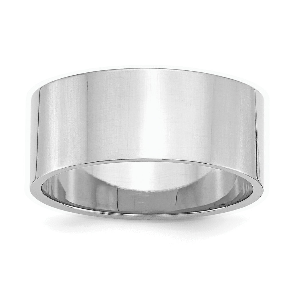 Sterling Silver Rhodium-Plated Flat Wedding Band 9mm