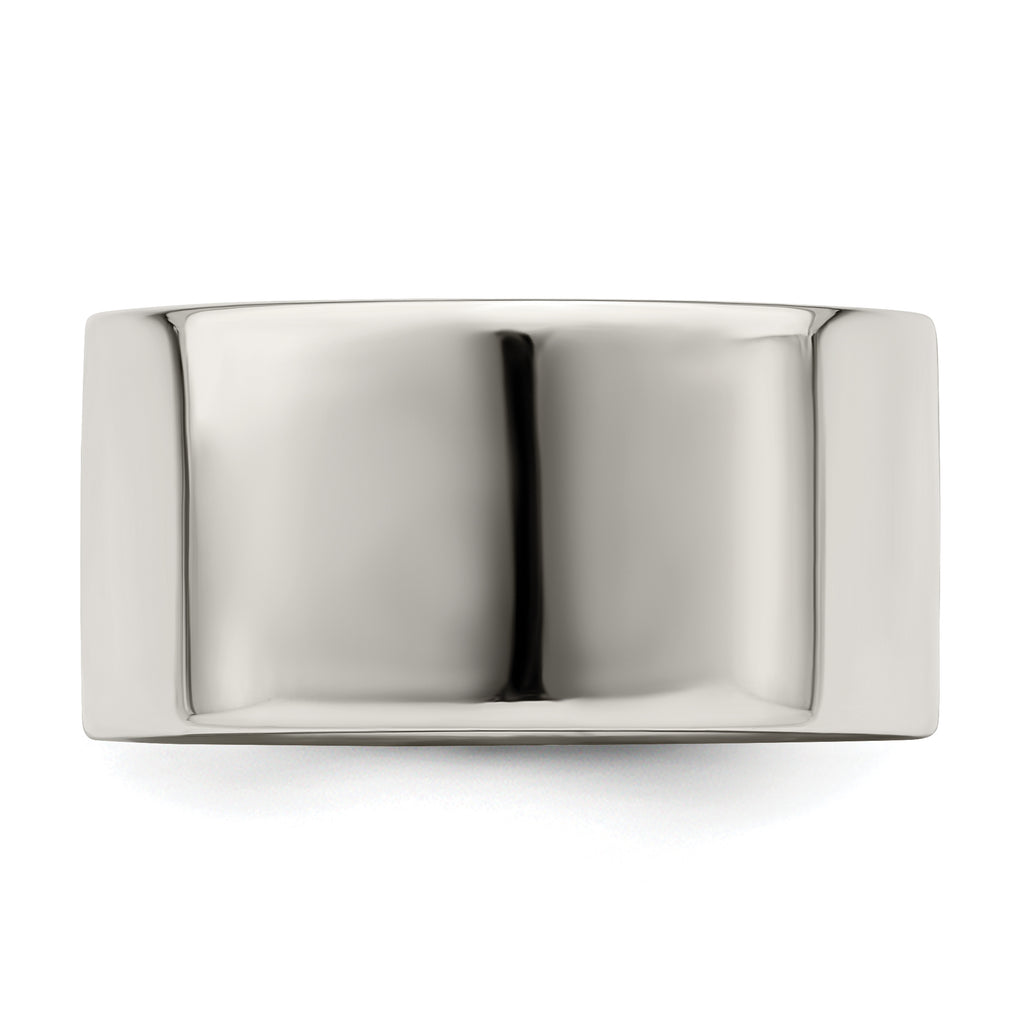 Sterling Silver 10mm Lightweight Flat Size 13 Band