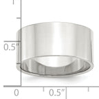 Sterling Silver 10mm Lightweight Flat Size 13 Band