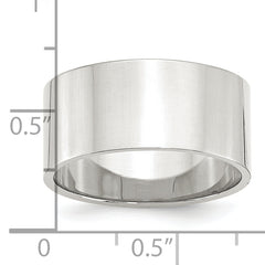 Sterling Silver 10mm Lightweight Flat Size 13.5 Band