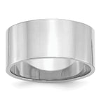 Sterling Silver Rhodium-plated 10mm Flat Size 4 Band