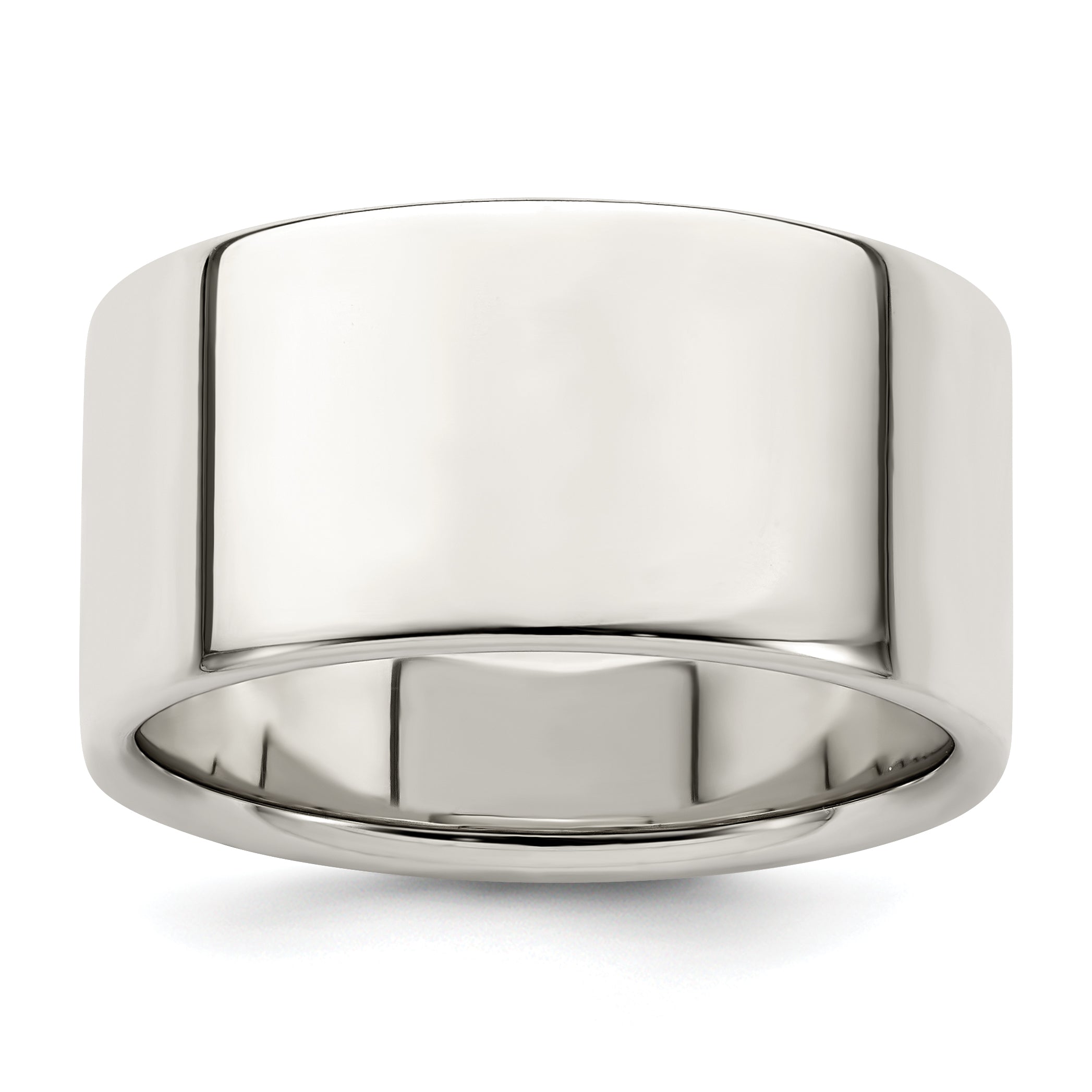 Sterling Silver Flat Wedding Band 10mm Main image