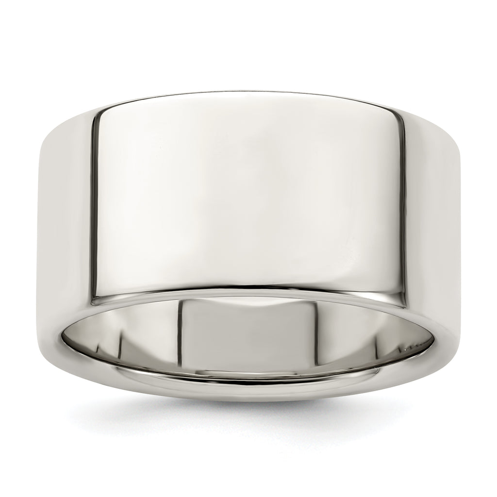 Sterling Silver Flat Wedding Band 10mm