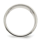 Sterling Silver Flat Wedding Band 12mm