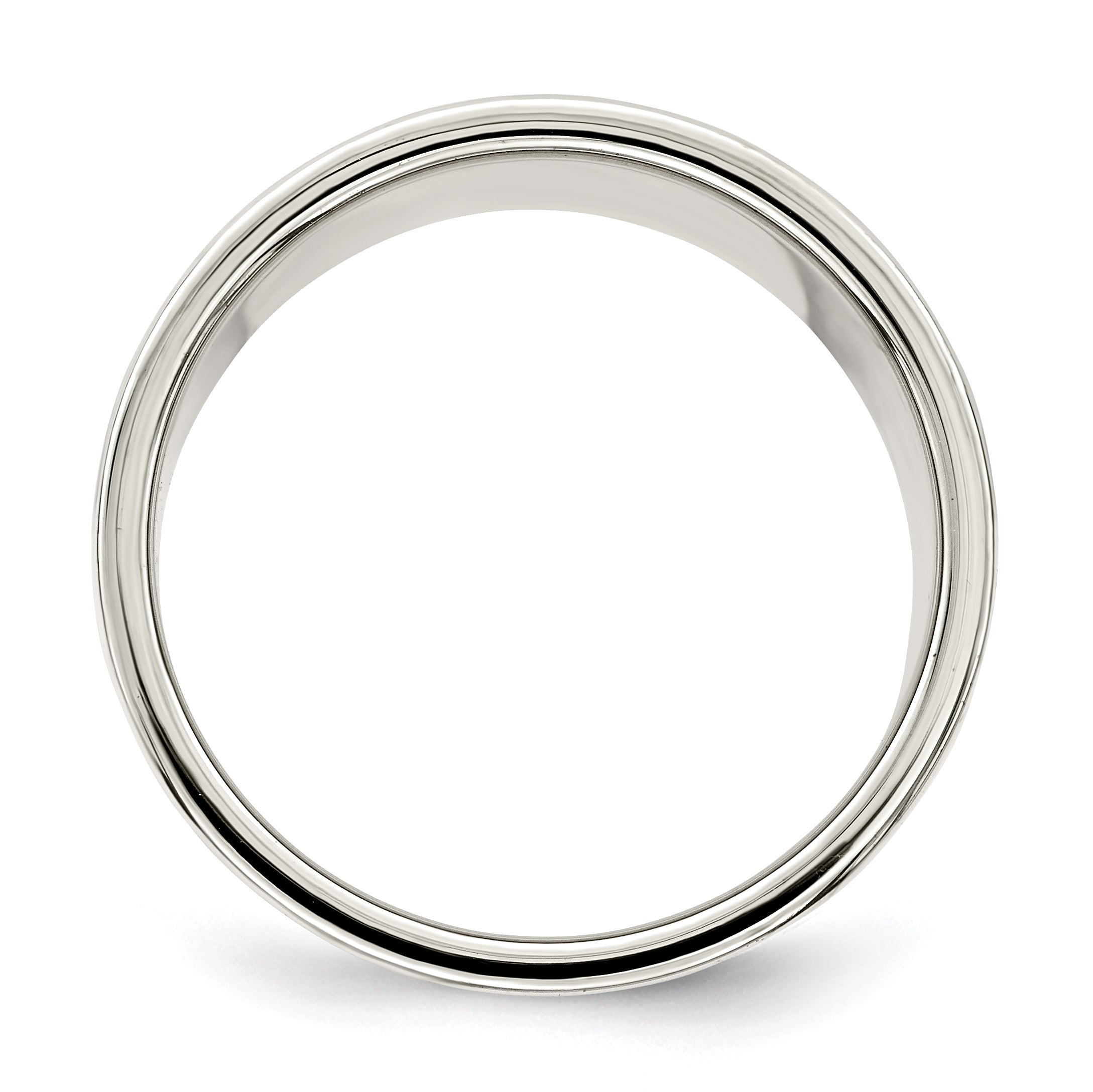 Sterling Silver Flat Wedding Band 12mm