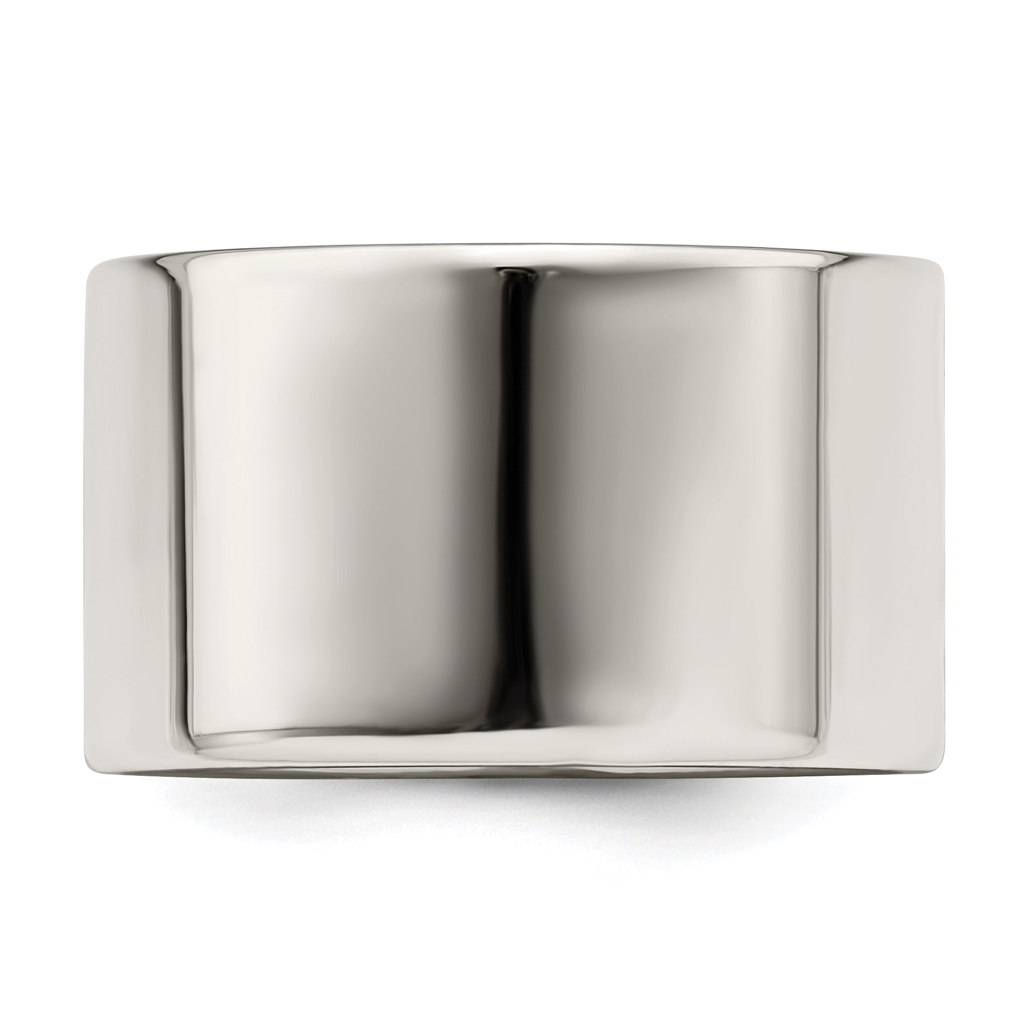Sterling Silver Flat Wedding Band 12mm