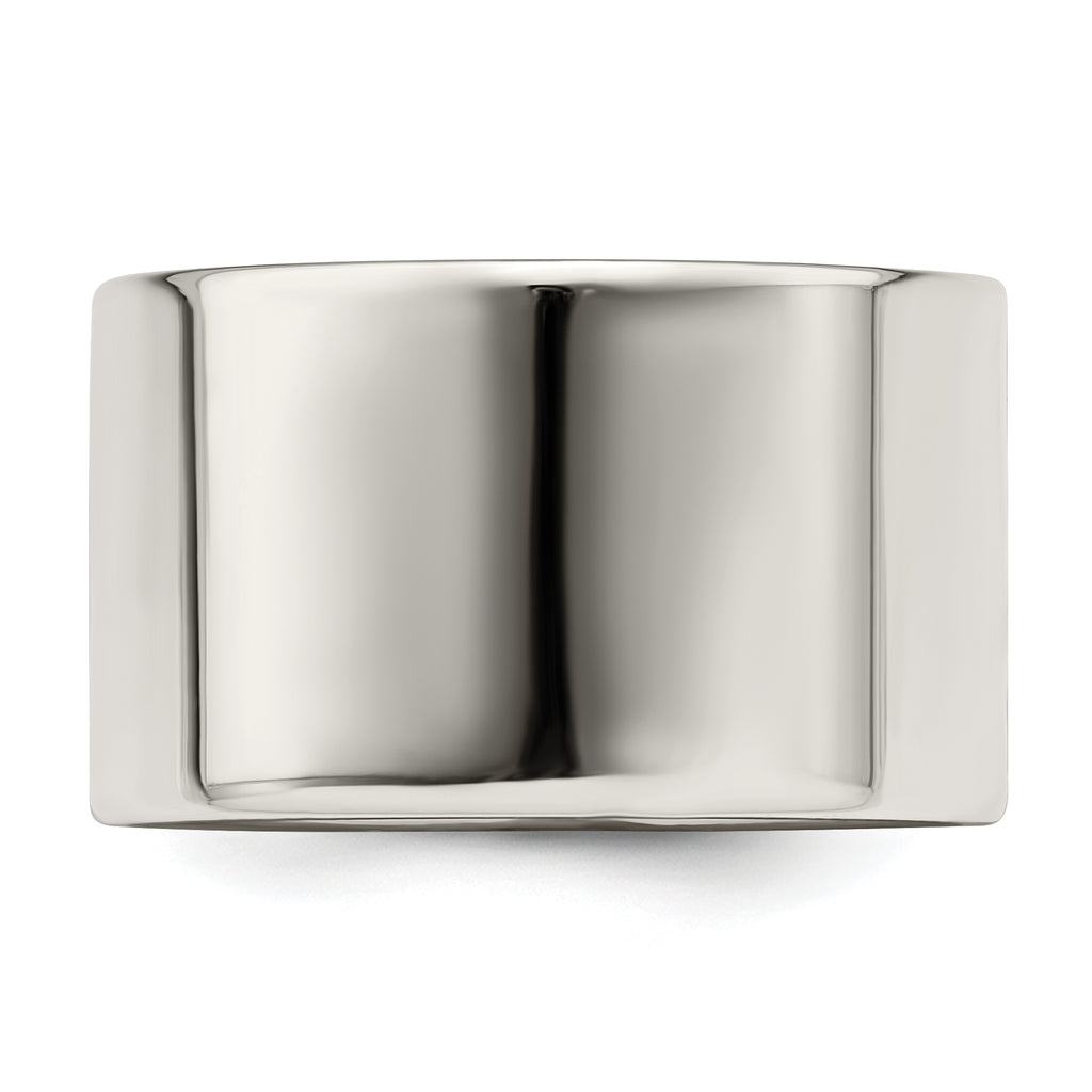 Sterling Silver 12mm Lightweight Flat Size 7 Band