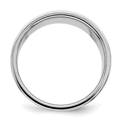 Sterling Silver Rhodium-Plated 12mm Flat Size 9.5 Band