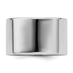 Sterling Silver Rhodium-Plated 12mm Flat Size 9.5 Band