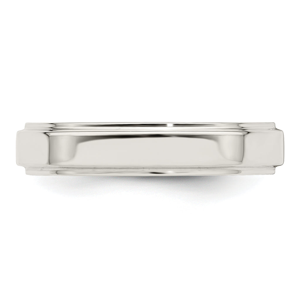 Sterling Silver Flat Wedding Band 4mm