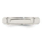 Sterling Silver Flat Wedding Band 4mm