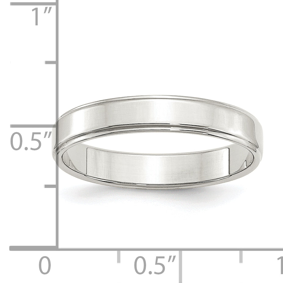 Sterling Silver 4mm Flat with Step Edge Size 13.5 Band