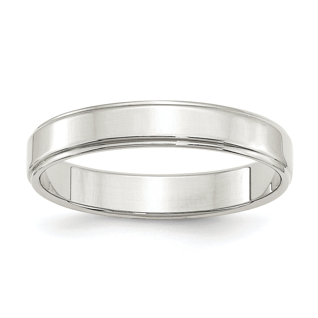Sterling Silver 4mm Flat with Step Edge Size 4 Band