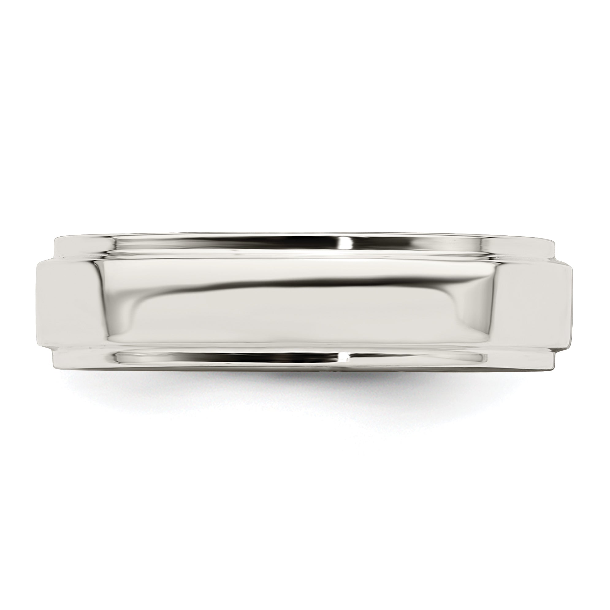 Sterling Silver 5mm Flat with Step Edge Size 13.5 Band