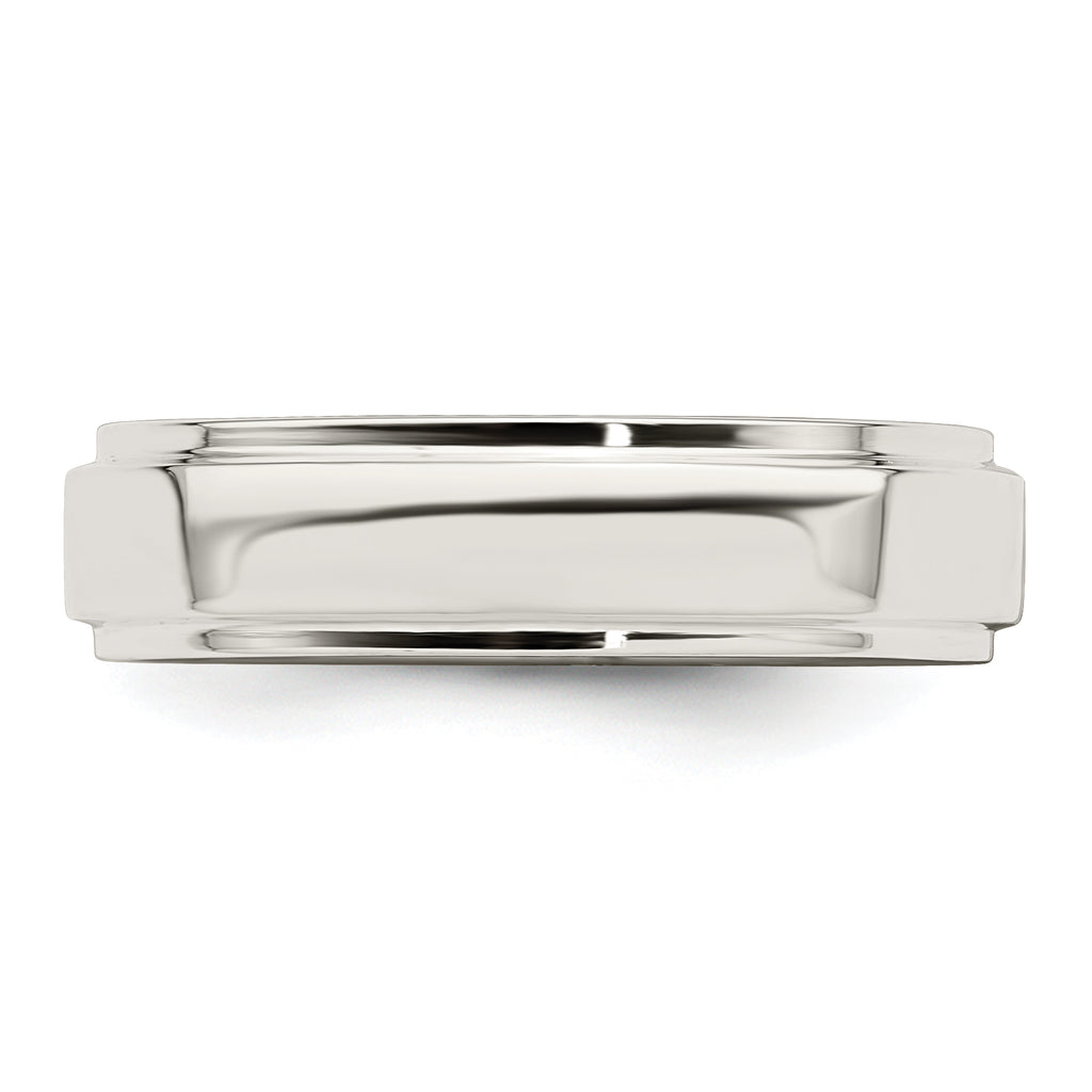 Sterling Silver Flat Wedding Band 5mm