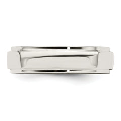 Sterling Silver 5mm Flat with Step Edge Size 13.5 Band