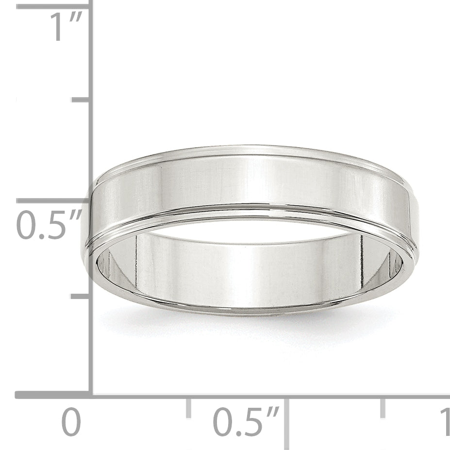 Sterling Silver Flat Wedding Band 5mm