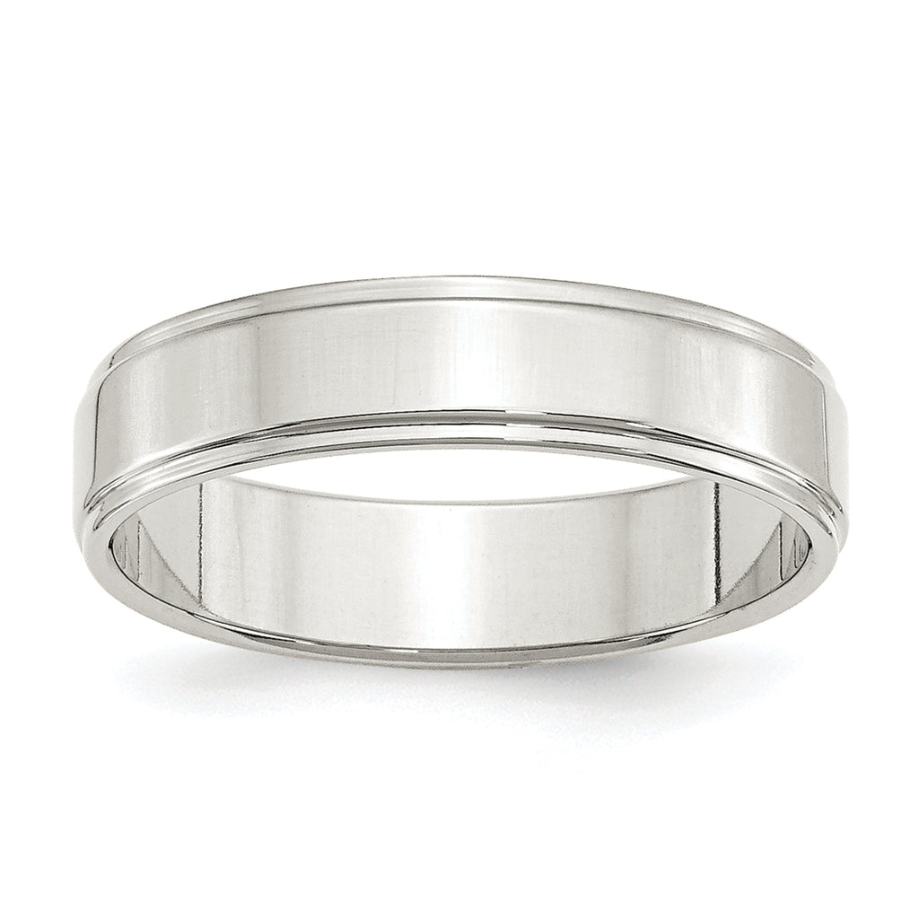 Sterling Silver 5mm Flat with Step Edge Size 5 Band