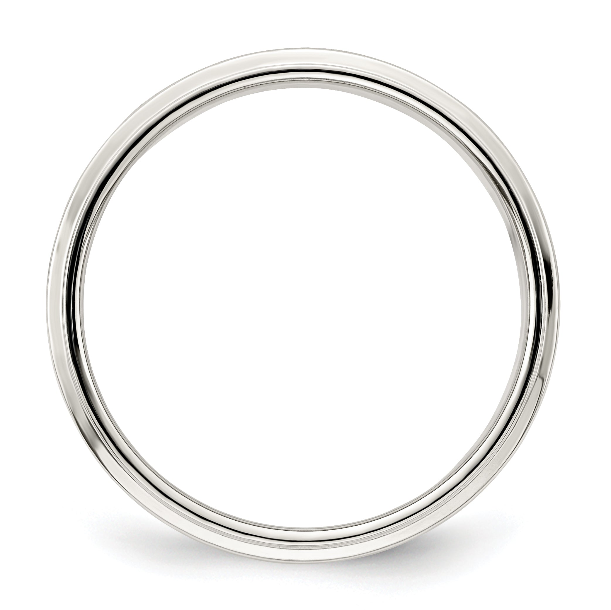 Sterling Silver 6mm Flat with Step Edge Size 13.5 Band