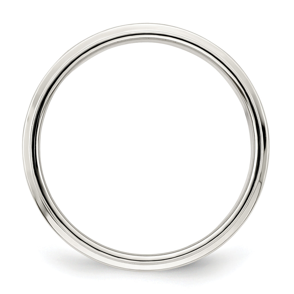 Sterling Silver Flat Wedding Band 6mm