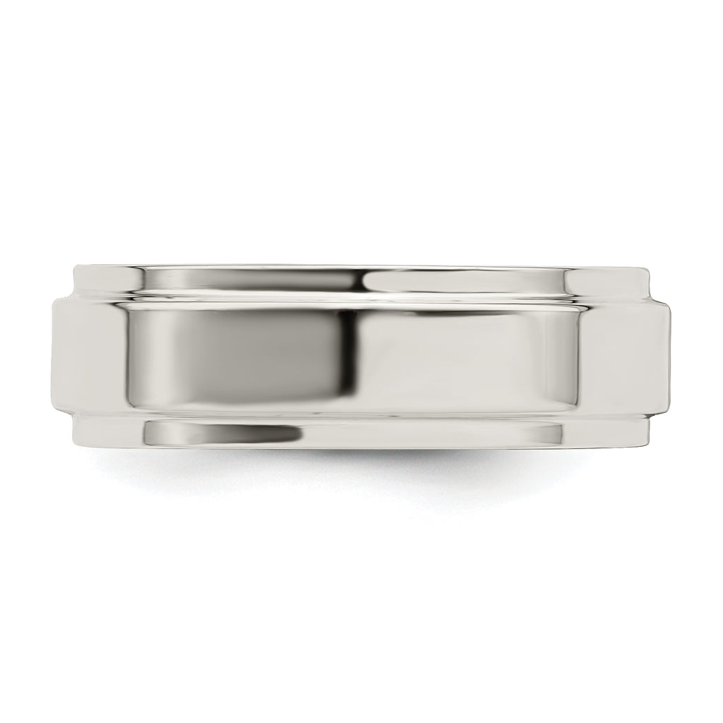 Sterling Silver 6mm Flat with Step Edge Size 4 Band