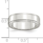 Sterling Silver 6mm Flat with Step Edge Size 4 Band
