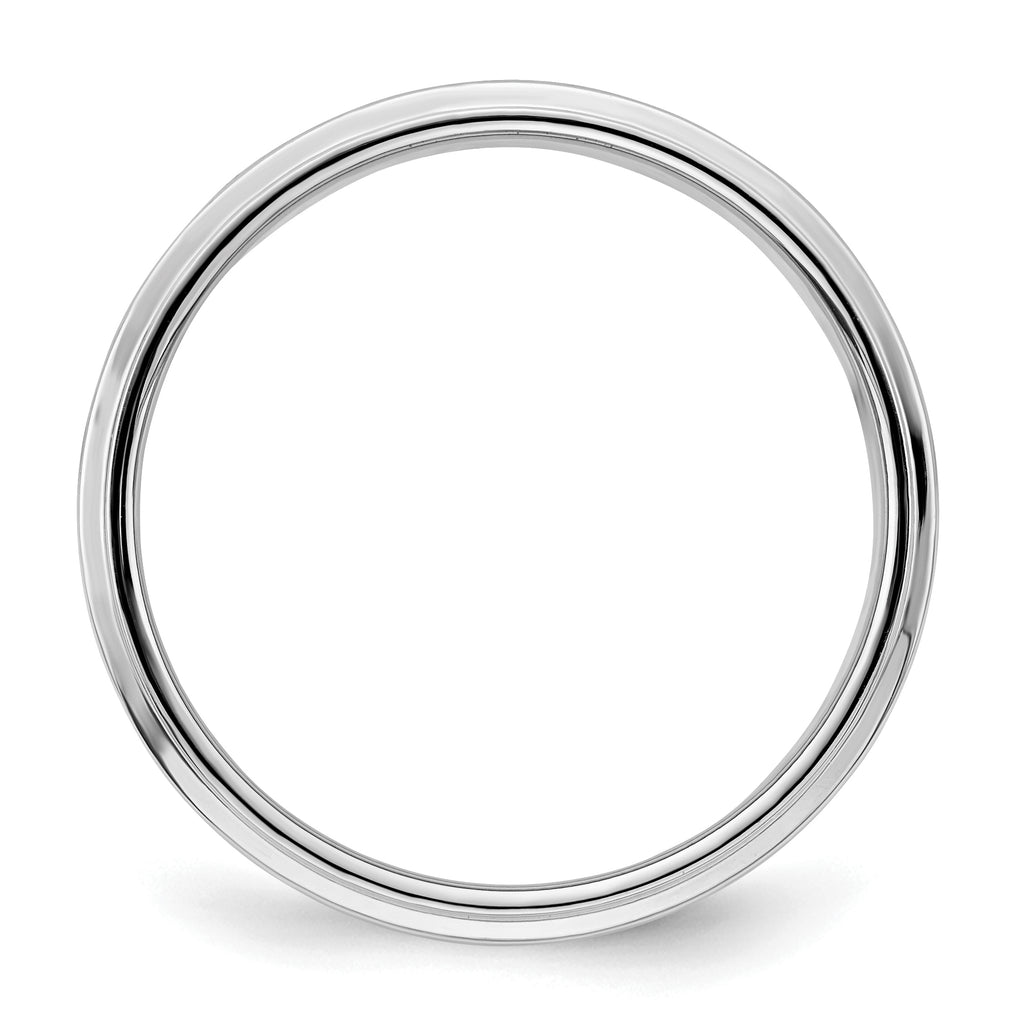 Sterling Silver Rhodium-plated 6mm Flat w/ Step Edge Size 11 Band