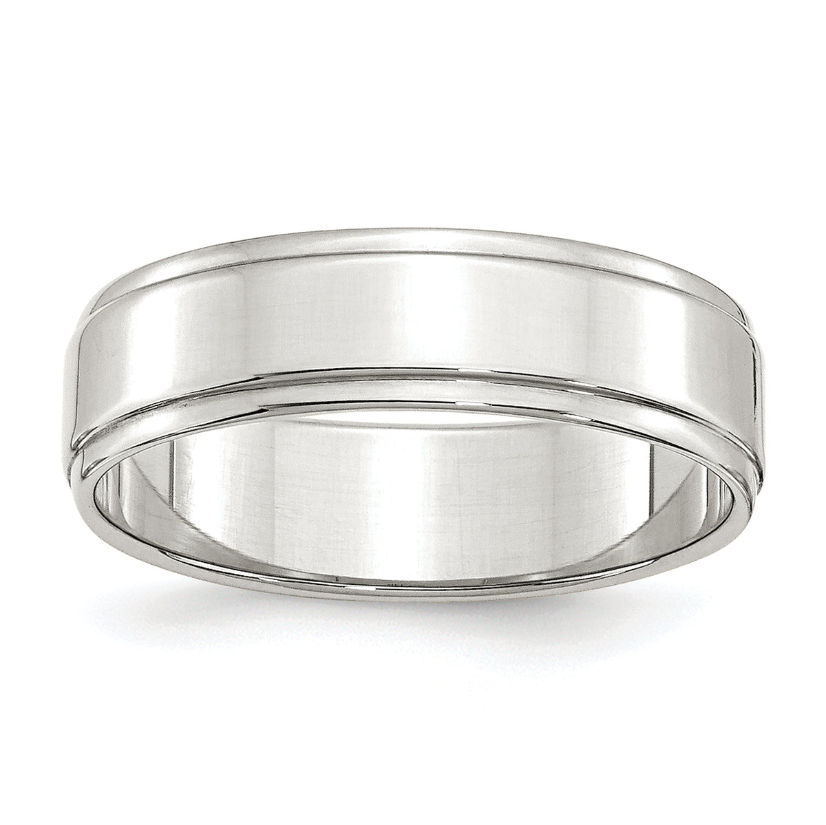 Sterling Silver 6mm Flat with Step Edge Size 13.5 Band
