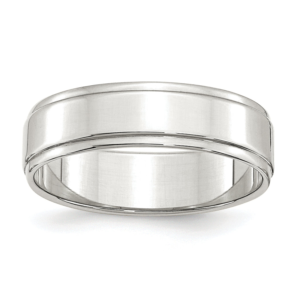 Sterling Silver 6mm Flat with Step Edge Size 4 Band