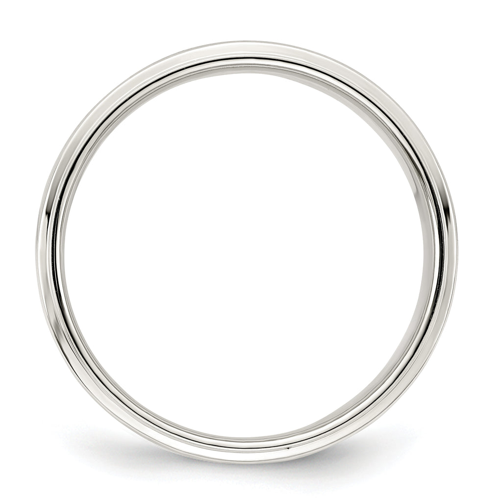 Sterling Silver Flat Wedding Band 7mm