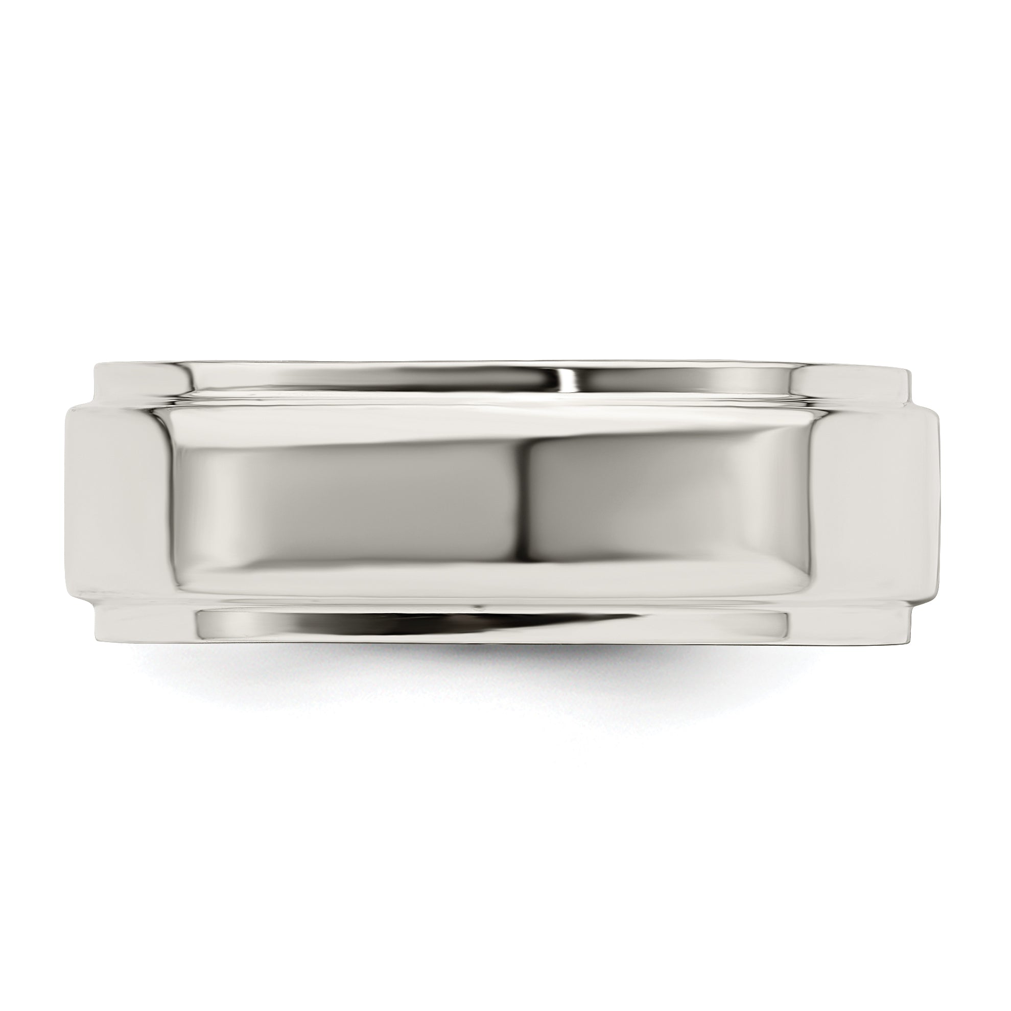 Sterling Silver 7mm Flat with Step Edge Size 13.5 Band