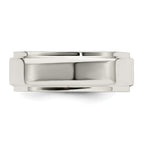Sterling Silver Flat Wedding Band 7mm